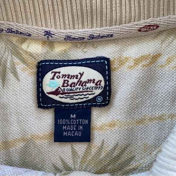 Tommy Bahama Mens M Hawaiian Floral Print Polo Shirt 100% Cotton - Picture 5 of 8